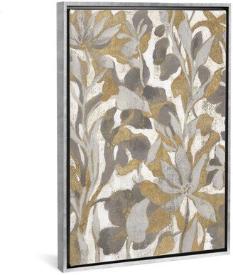 Painted Tropical Screen I Gray Gold by Silvia Vassileva Gallery-Wrapped Canvas Print - 26 x 18 x 0.75