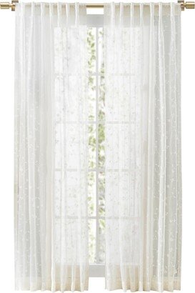 Sheer Blossom Rod Pocket with Back Tab Curtain Panel 51W x 63L