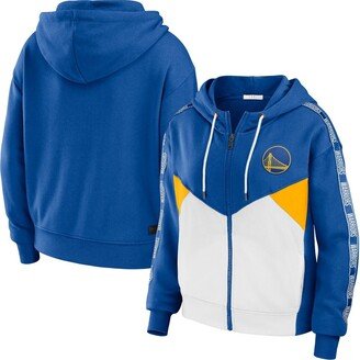 Women's Wear by Erin Andrews Royal Golden State Warriors Color-Block Full-Zip Hoodie