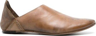 Culatta distressed-finish leather slippers