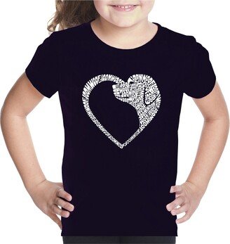 Child Dog Heart - Girl's Word Art T-Shirt