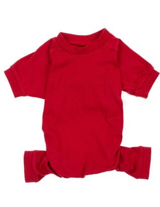 Leveret Dog Cotton Pajama Solid Red