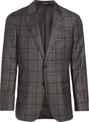 G-Line Plaid Wool Two-Button Sport Coat-AA