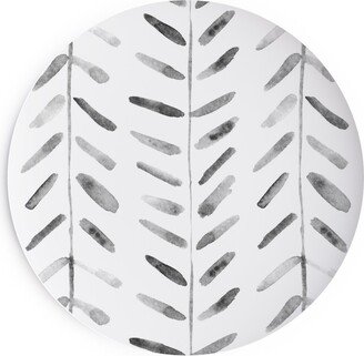 Salad Plates: Noir Watercolor Abstract Geometrical Pattern For Modern Home Decor Bedding Nursery Painted Brush Strokes Herringbone Salad Plate, White