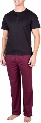 SLEEPHERO 2-Piece Short Sleeve Henley & Pants Pajama Set