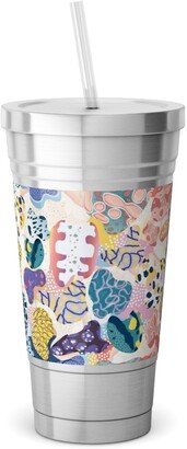 Travel Mugs: Sea Slug - Multi Stainless Tumbler With Straw, 18Oz, Multicolor