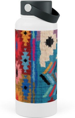 Photo Water Bottles: Kilim Ikat - Multi Stainless Steel Wide Mouth Water Bottle, 30Oz, Wide Mouth, Multicolor