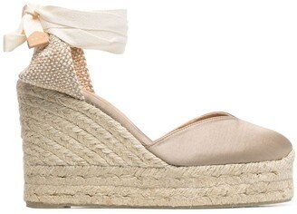 Chiara satin wedge espadrilles