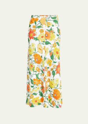 Floral-Print Maxi Skirt