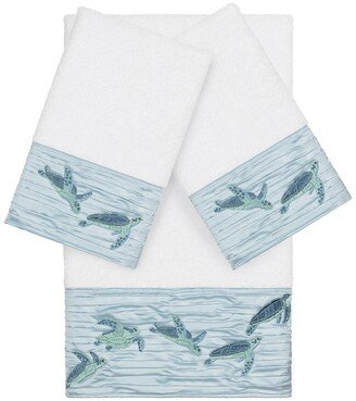 Mia 3-Piece Embellished Towel - White