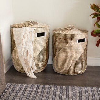 Studio 350 Brown Sea Grass Contemporary Storage Basket