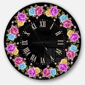 Designart Oversized Farmhouse Round Metal Wall Clock