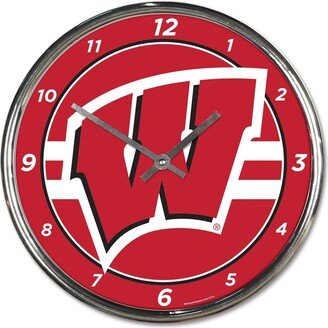 Wincraft Wisconsin Badgers Chrome Wall Clock