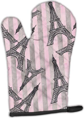 Watercolor Eiffel Tower and Stripes Oven Mitt