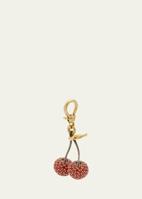 Yellow Gold Cherry Charm with Red and Yellow Sapphires