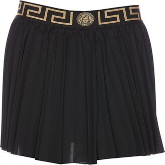 Greca Logo Pleated Mini Skort