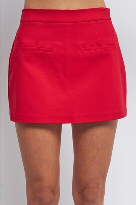 Women's Front Welt Pockets Skort