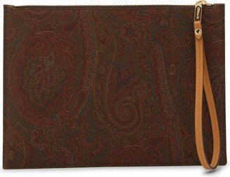 Paisley Pattern Zipped Clutch Bag
