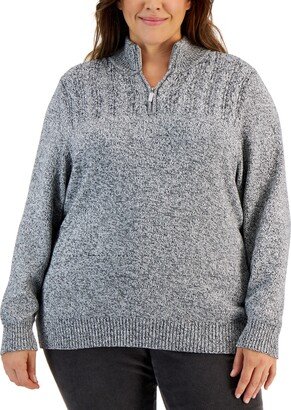 Plus Size Cotton Marled Sweater, Created for Macy's