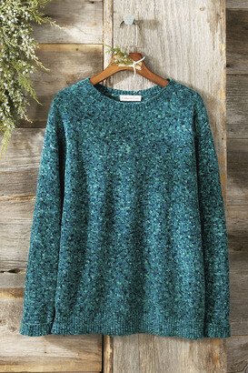 Women's Twist of Teal Chenille Sweater - Coastal Teal Multi - PS - Petite Size