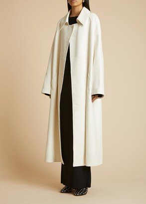 The Minnie Coat in Optic White Leather