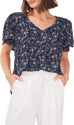 Floral Tulip Sleeve Georgette Blouse