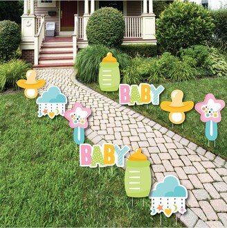 Big Dot Of Happiness Colorful Baby Shower - Lawn Decor - Outdoor Gender Neutral Yard Decor - 10 Pc