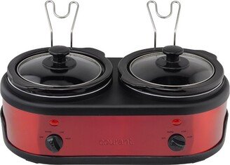 3.2 Qt Twin slow cooker (1.6 Qt each) - Red