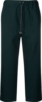 Drawstring-Fastening Cropped Trousers