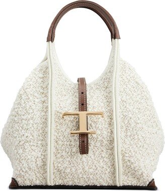 T-pendant shearling tote bag