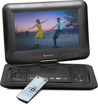 Dartwood Portable Dvd Player with 10.1-inch Lcd Screen - Dvd and Cd Player with Sd Card and Usb Support