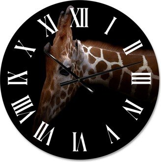 Designart 'Portrait of A Giraffe IV' Farmhouse wall clock