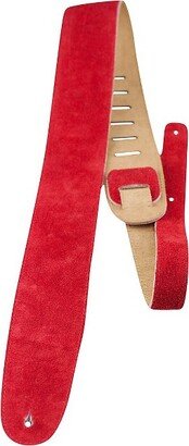 Perri's Leathers Ltd. Perri's 2.5 Soft Suede with Premium Backing - Adjustable 44.5-53 Guitar Strap Red 44.5 to 53 in.