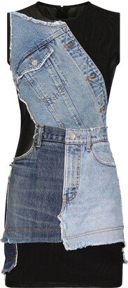 Denim Patchwork Sleeveless Dress