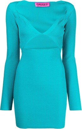 Ribbed Cut-Out Mini Dress