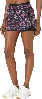 On Your Marks 4 Running Shorts (Pink Floral Glitch Print) Women's Clothing