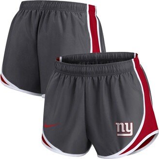 Women's Charcoal New York Giants Logo Performance Tempo Shorts