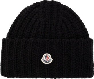 Logo Patch Cable Knit Beanie