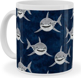 Mugs: Great White Sharks - Blue Ceramic Mug, White, 11Oz, Blue