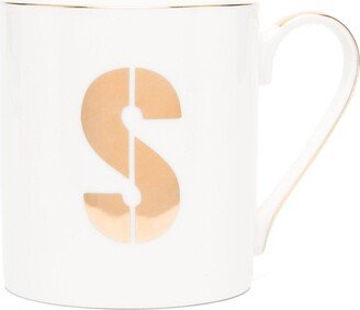 Letter S porcelain mug