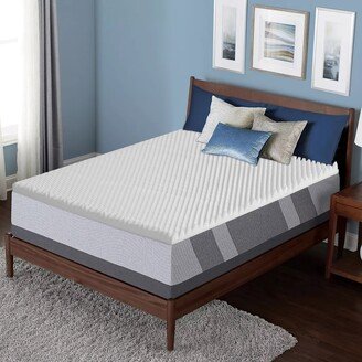 Onetan,1-Inch High Density Convoluted Eggshell Breathable Foam Topper, Add Comfort To Mattress.