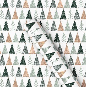 25 sq ft Sketched Trees Christmas Gift Wrap White - Wondershop™