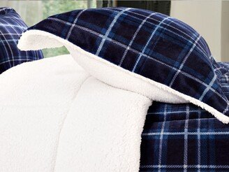 Plaid Micromink/Sherpa Reversible Down Alternative Microsuede 2 Pc Comforter Sets, Twin/Twin Xl