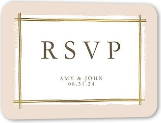 Rsvp Cards: Glistening Gathering Wedding Response Card, Pink, Gold Foil, Signature Smooth Cardstock, Rounded