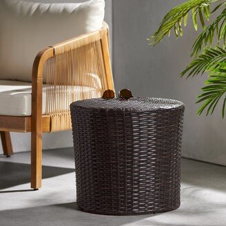 Keaton Wicker Barrel Side Table