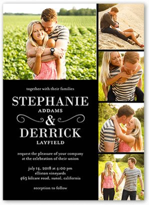 Wedding Invitations: Never Ending Devotion Wedding Invitation, Black, Matte, Signature Smooth Cardstock, Square