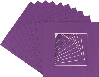 PosterPalooza 8x8 Mat for 16x16 Frame - Precut Mat Board Acid-Free Dark Purple 8x8 Photo Matte For a 16x16 Picture Frame