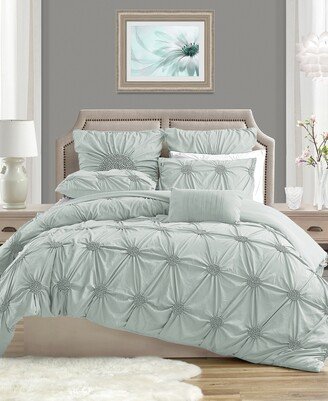 Charming Ruched Rosette Duvet Cover Set - Twin/Twin Xl