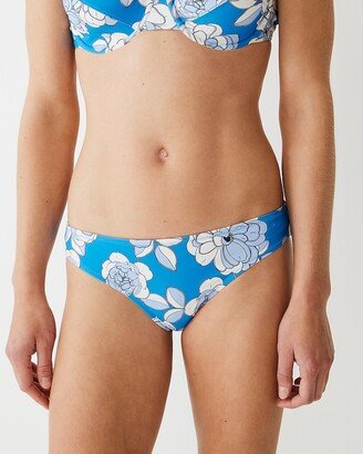 Hipster full-coverage bikini bottom in blue peony