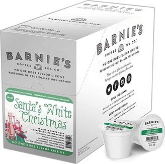 BARNIE'S COFFEE TEA CO Barnie's Coffee & Tea Co. Coffee Pods, Santa's White Christmas Medium Roast Decaf Coffee in Single Serve Cups, 24 Count